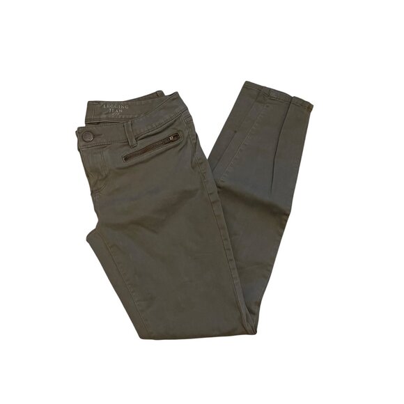 The Limited Denim Legging Jean Size 0 Olive Green skinny leg - Picture 3 of 10